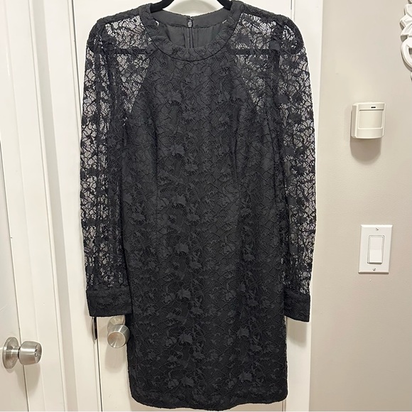 Club Monaco Fitted LBD Lace Mini Dress 4 black long sleeve NWT party formal  sexy